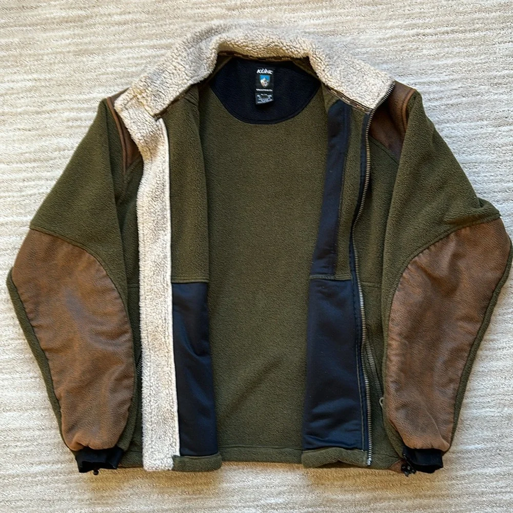 Kuhl Men’s ALPENWURX™ Fleece Full Zip Jacket Green Brown Size XL